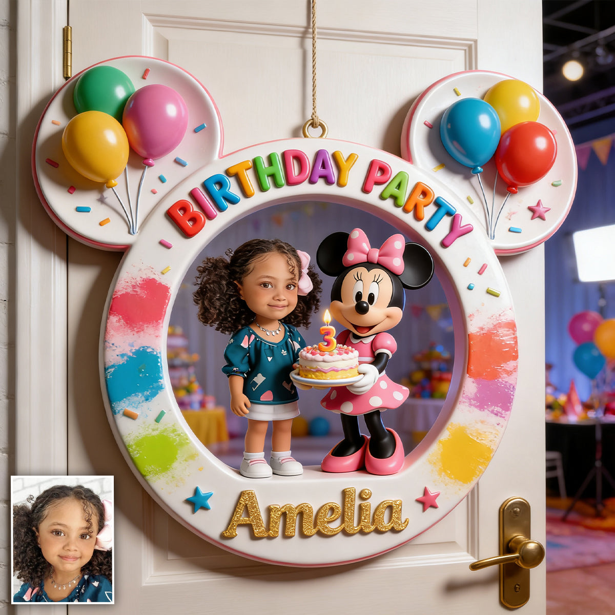 Birthday Party Sign Custom From Photo, Any Character - Personalized Kid Custom Shaped Wood Sign