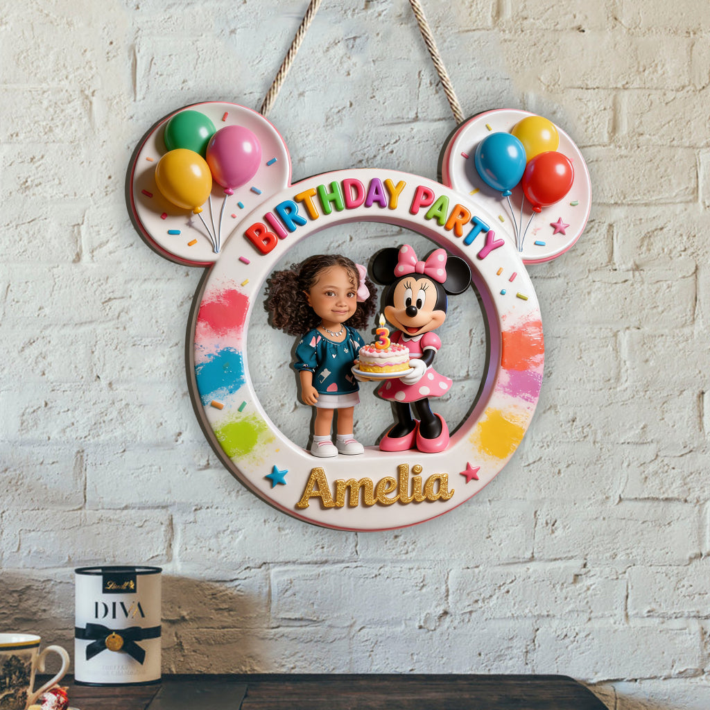 Birthday Party Sign Custom From Photo, Any Character - Personalized Kid Custom Shaped Wood Sign