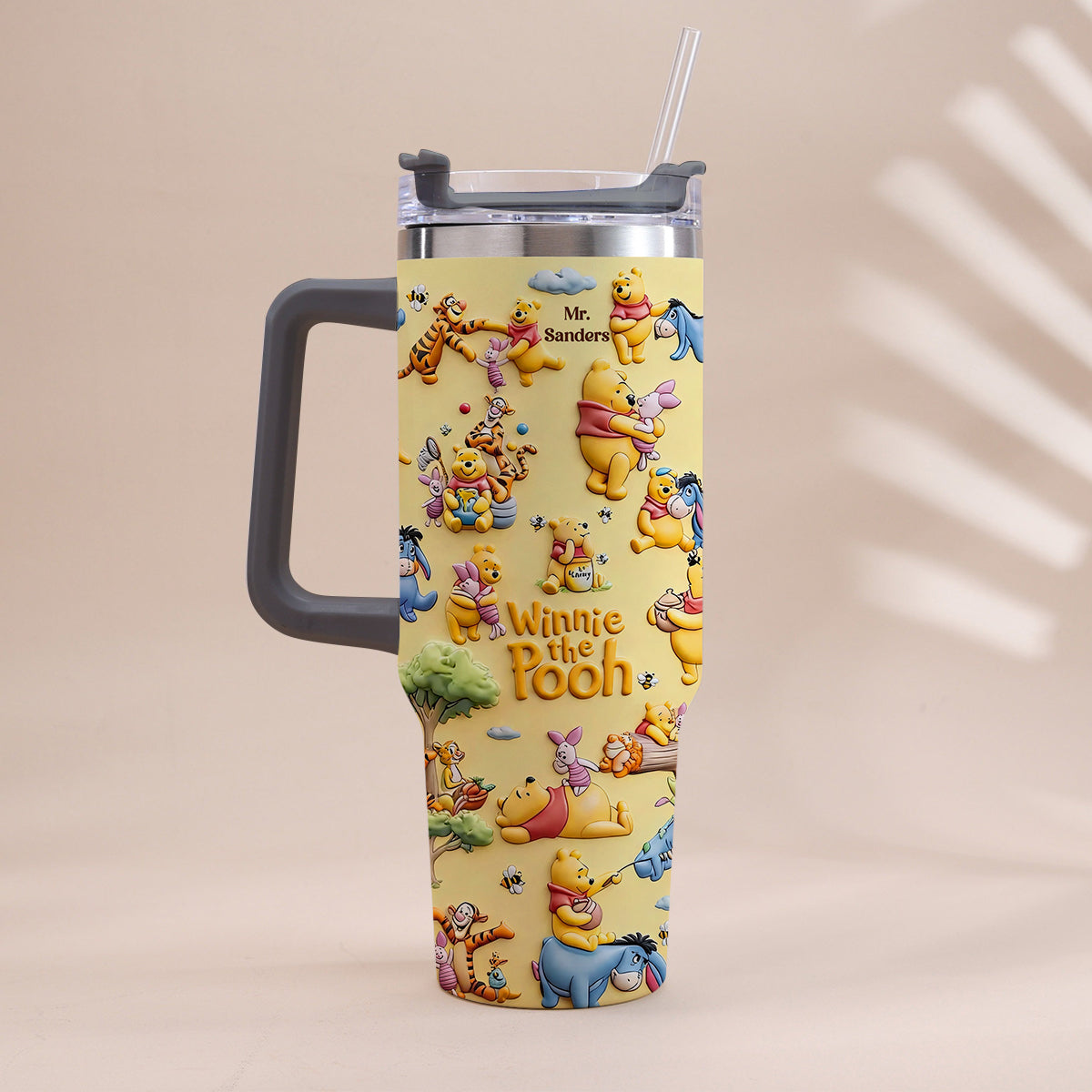 Honey Bear - Personalized Yellow Bear Tumbler With Handle