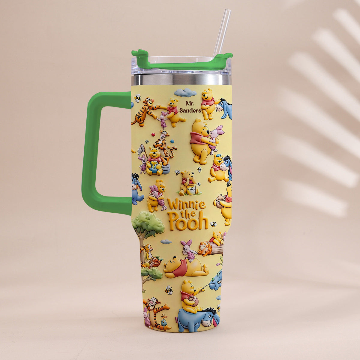 Honey Bear - Personalized Yellow Bear Tumbler With Handle