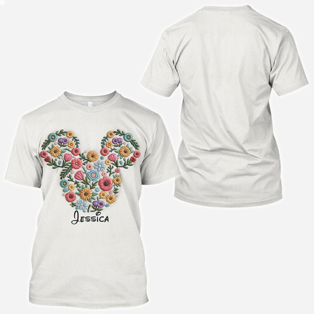 Floral Mouse Ears - Personalized Mouse All Over Shirt