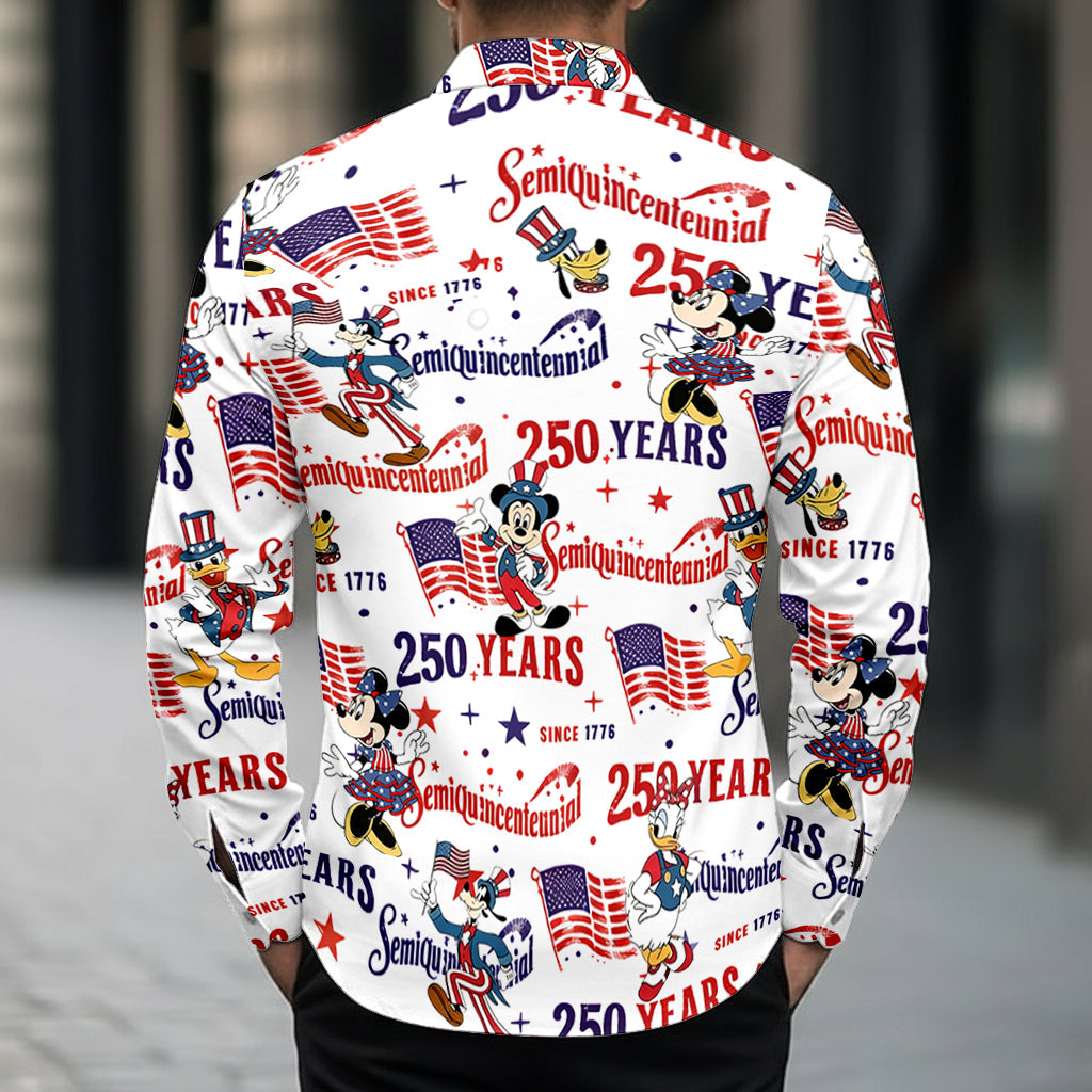 USA 250th Anniversary - Personalized Mouse Button-Up Shirt