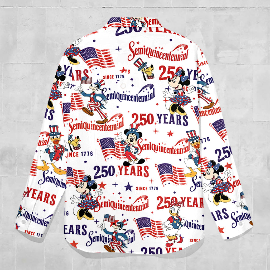 USA 250th Anniversary - Personalized Mouse Button-Up Shirt