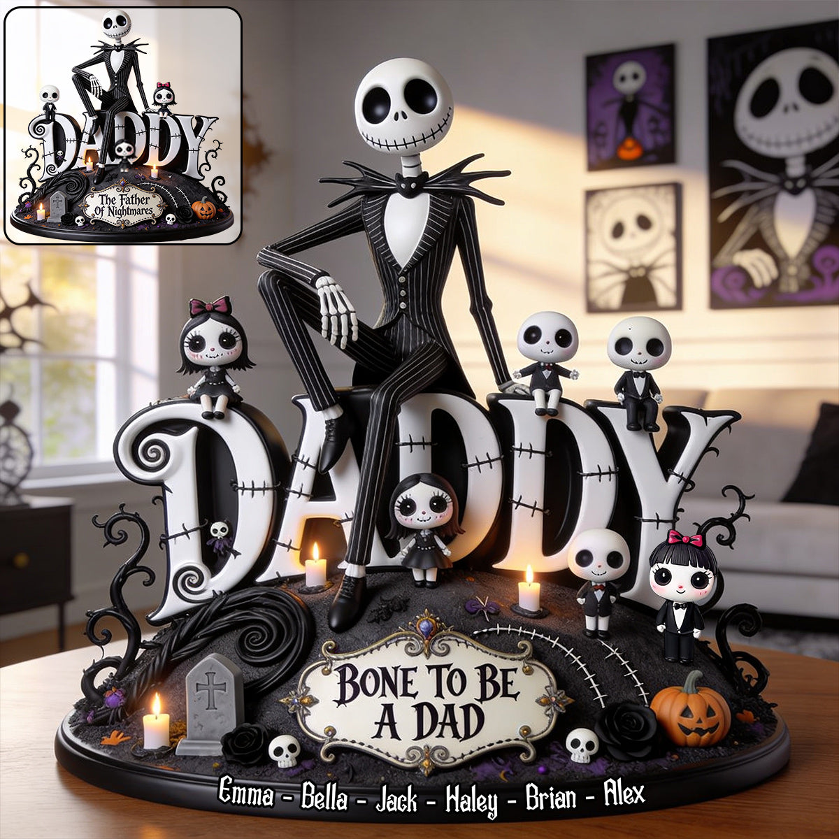 Daddy Gift, Bone To Be A Dad - Personalized Nightmare Custom Shaped Acrylic Plaque