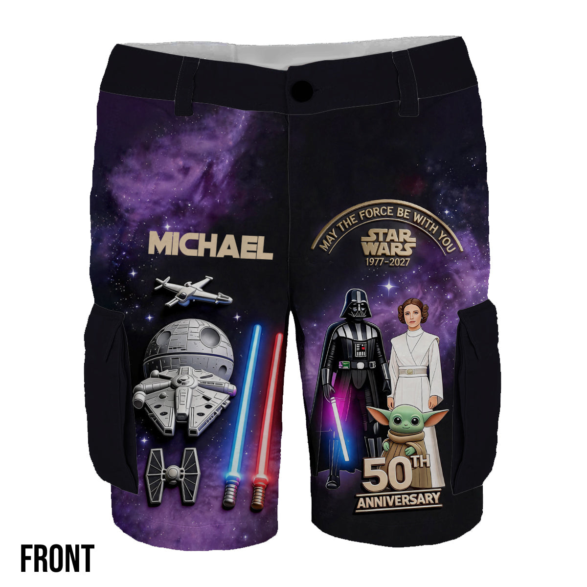 May The Force Be With You - Personalized The Force Cargo Shorts With Belt