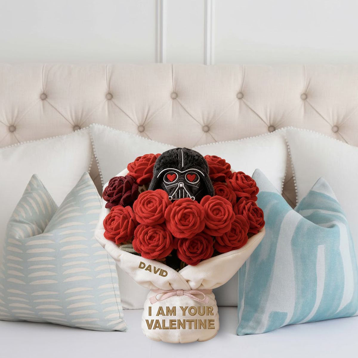 You're My Valentine - Personalized The Force Faux Fur Shaped Pillow