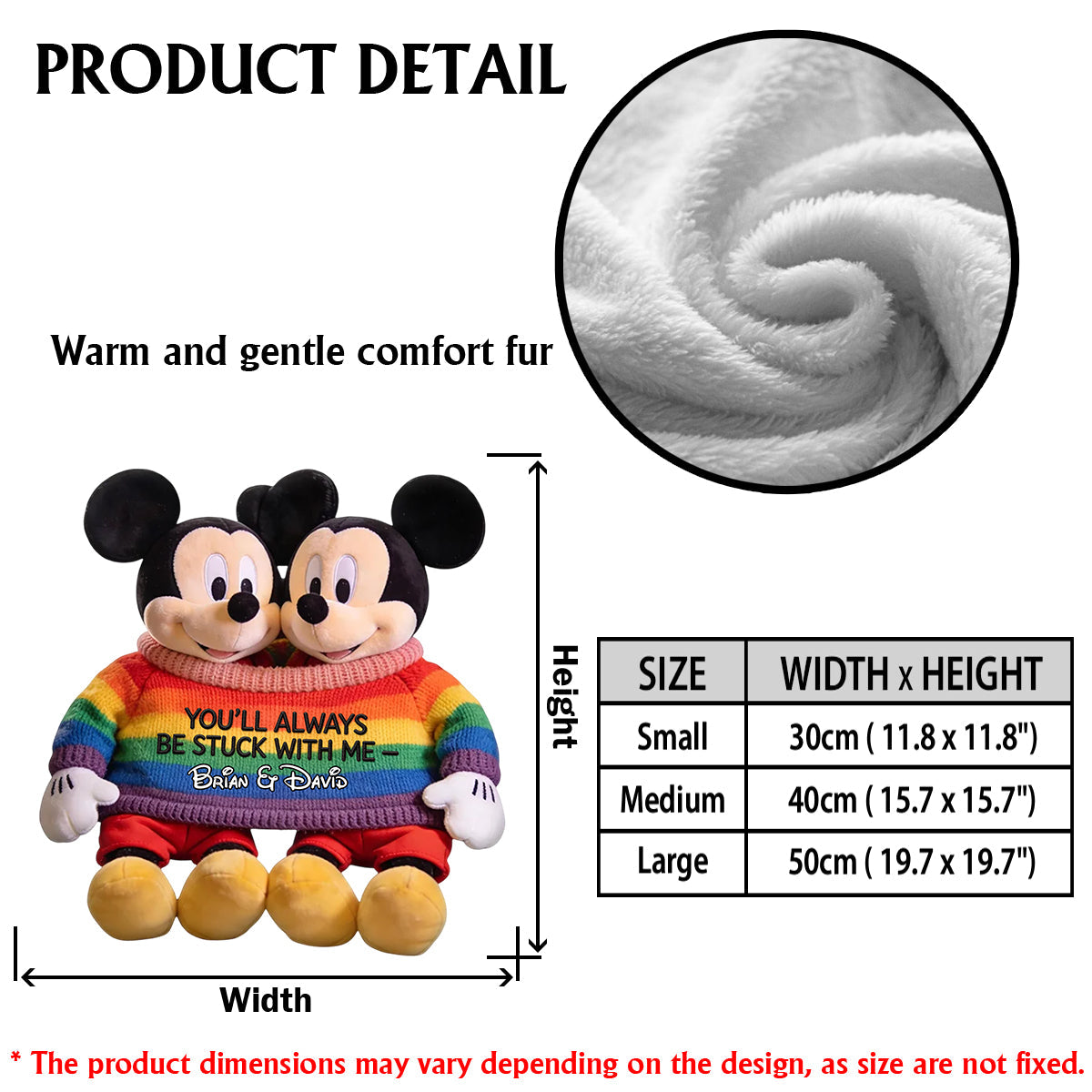 Love Is Love Mouse Couple - Personalized Mouse Premium Faux Fur Pillow