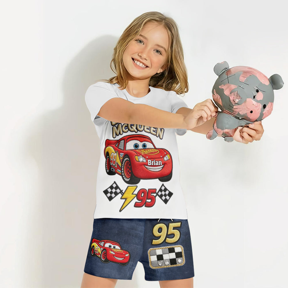 Little Racer Summer Adventure - Personalized Racing Lover Kid T-shirt & Shorts