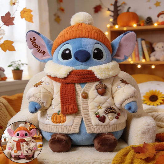 Ohana Autumn - Personalized Ohana Premium Faux Fur Pillow