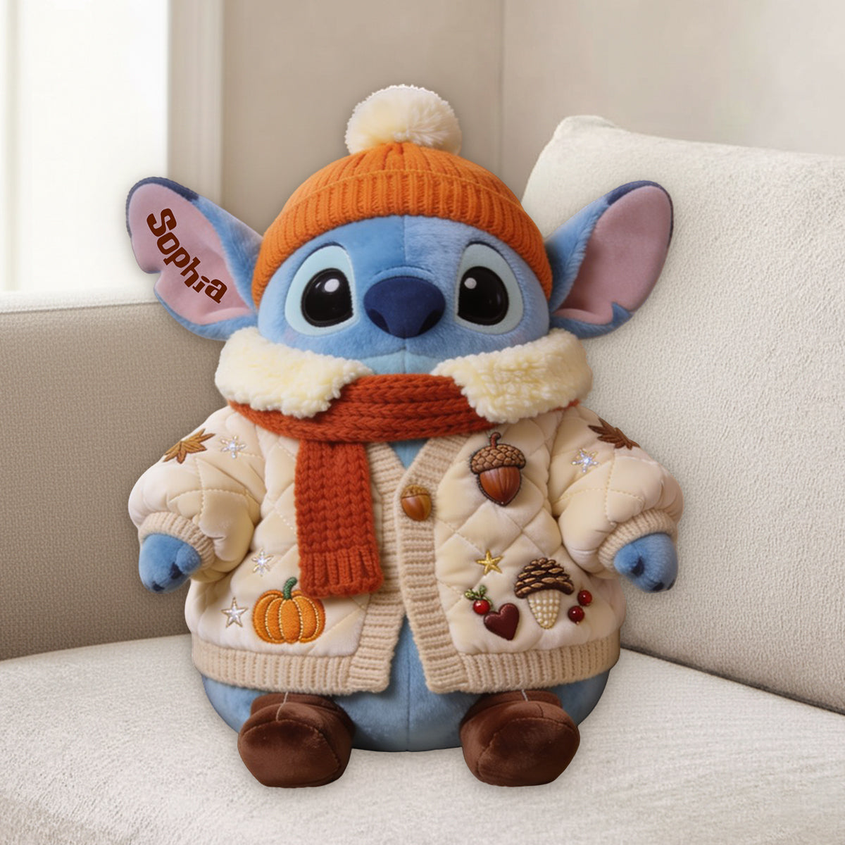 Ohana Autumn - Personalized Ohana Premium Faux Fur Pillow