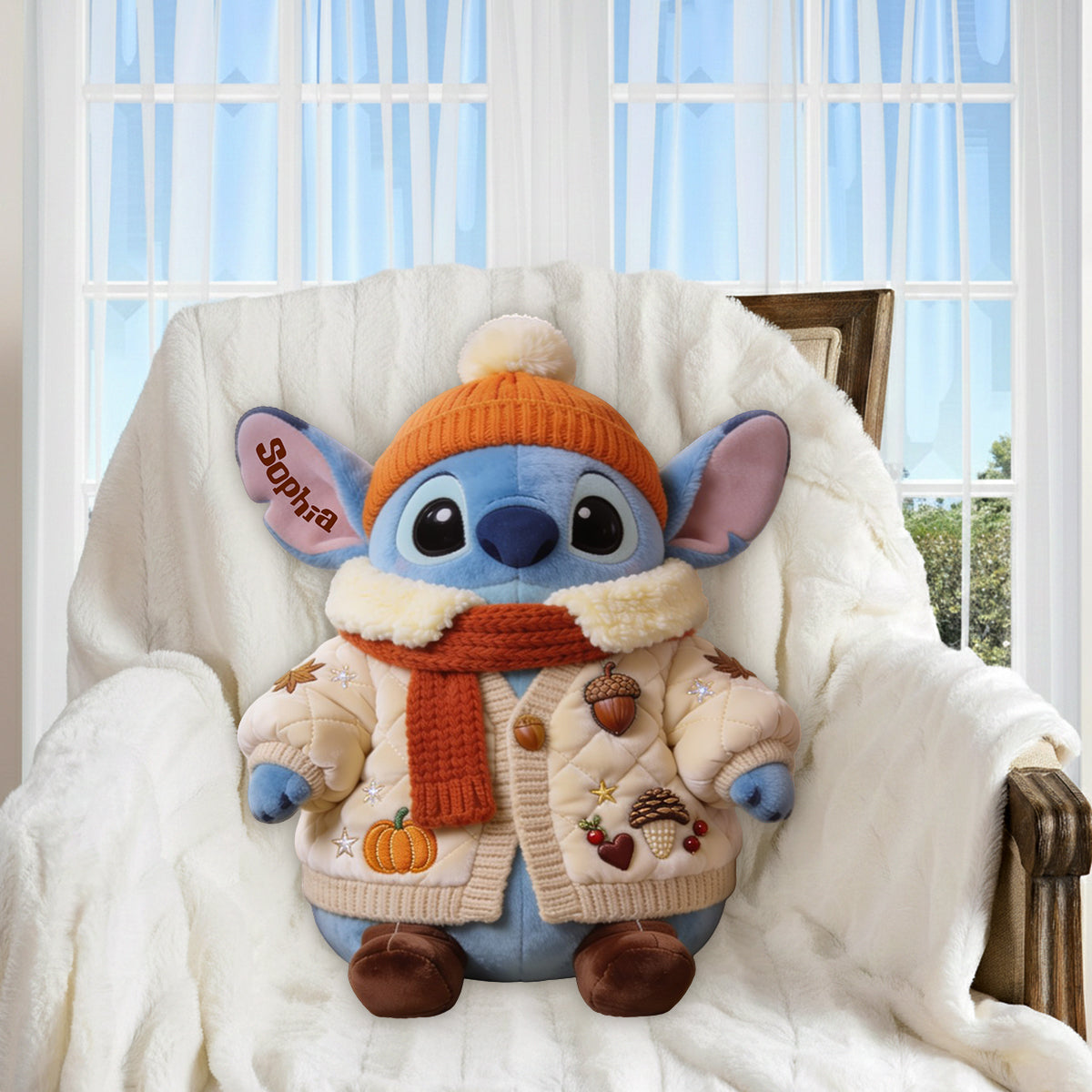 Ohana Autumn - Personalized Ohana Premium Faux Fur Pillow