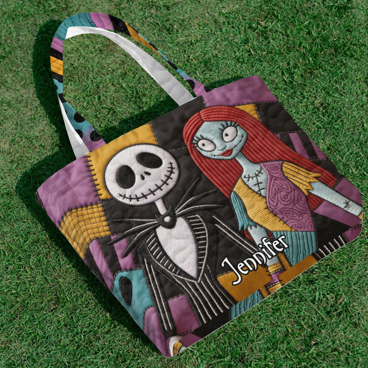 Nightmare Couple - Personalized Nightmare Quilted Tote Bag