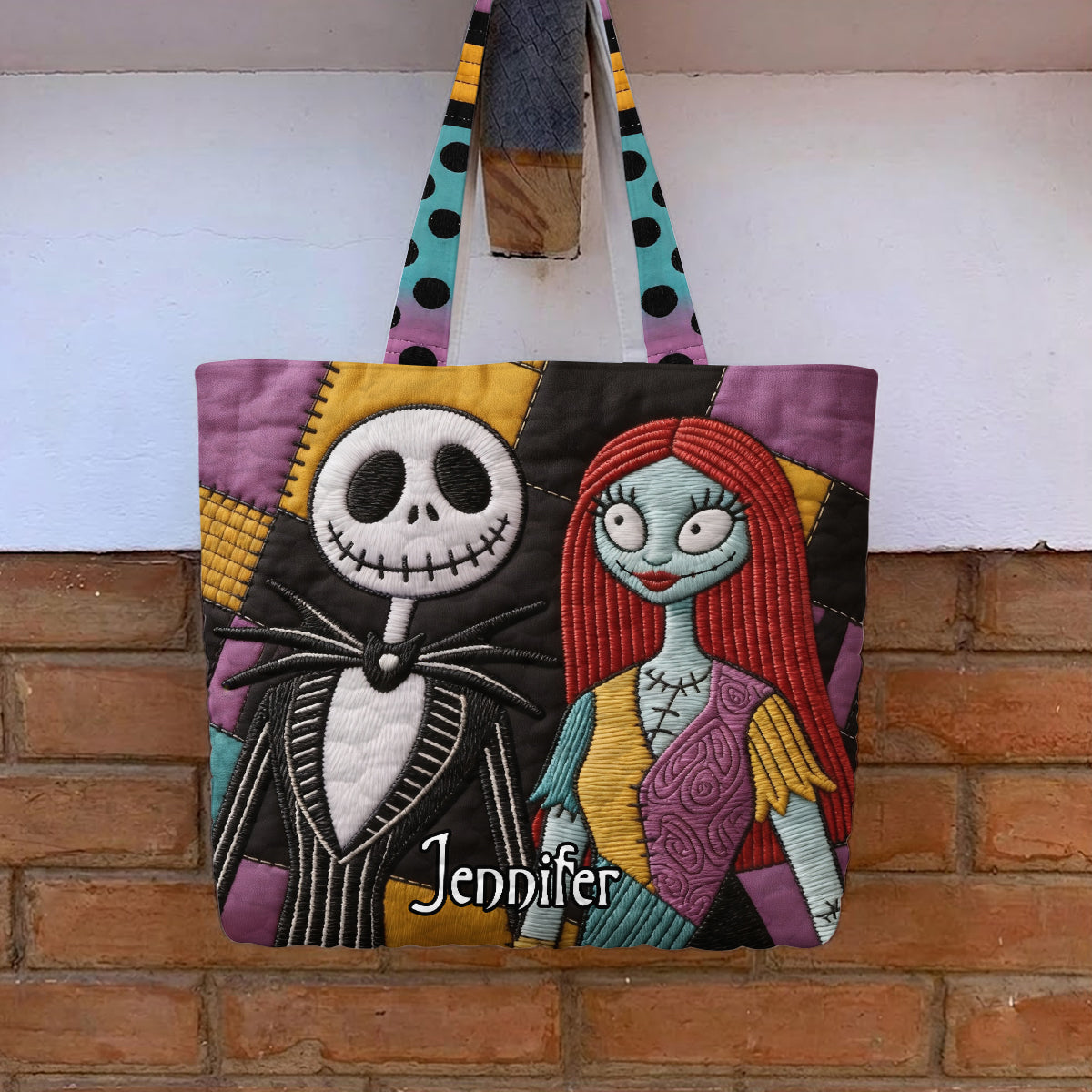 Nightmare Couple - Personalized Nightmare Quilted Tote Bag