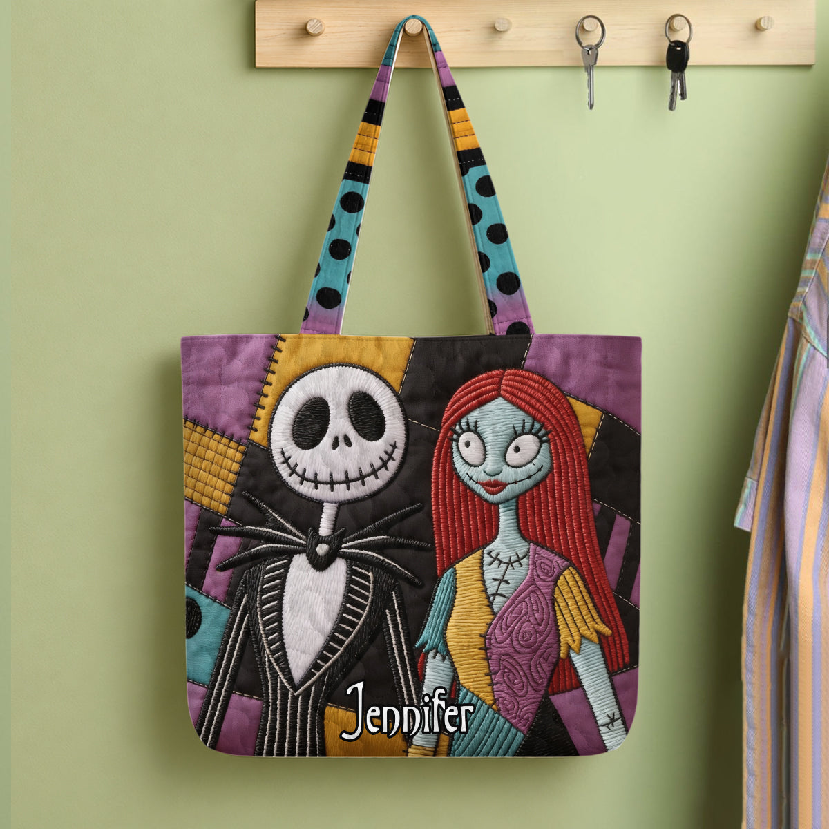 Nightmare Couple - Personalized Nightmare Quilted Tote Bag