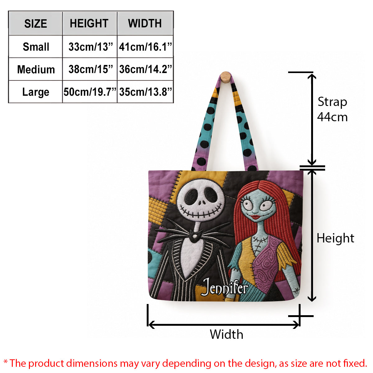 Nightmare Couple - Personalized Nightmare Quilted Tote Bag