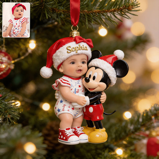 Merry Christmas - Personalized Mouse Premium 3D Ornament