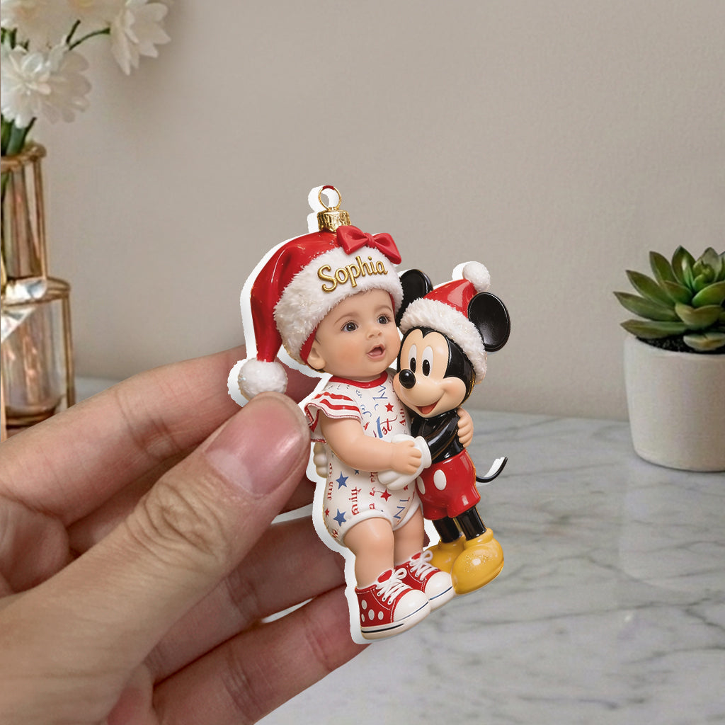 Merry Christmas - Personalized Mouse Premium 3D Ornament