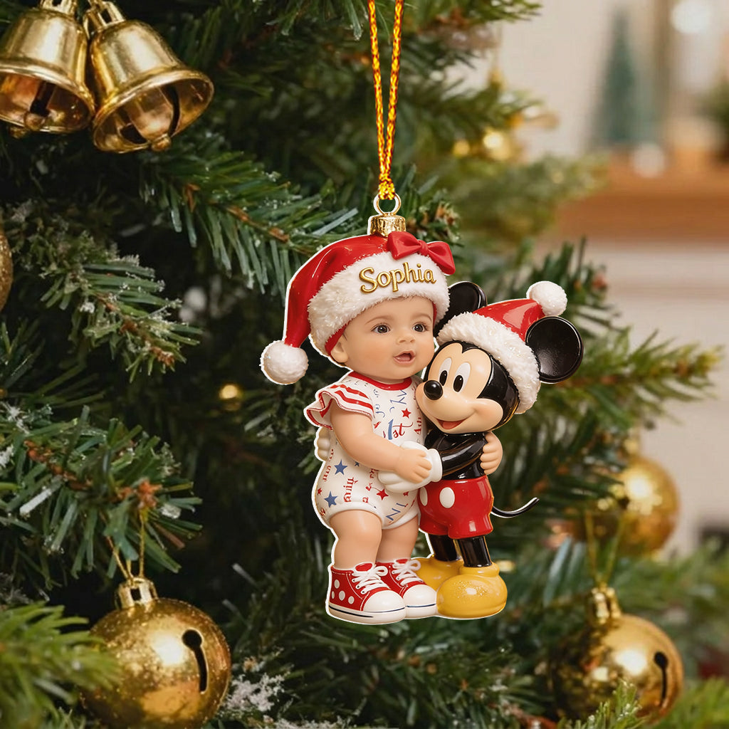 Merry Christmas - Personalized Mouse Premium 3D Ornament