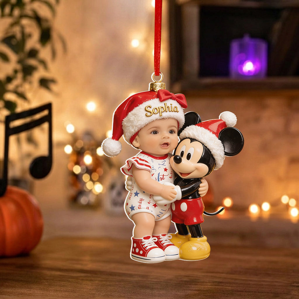 Merry Christmas - Personalized Mouse Premium 3D Ornament