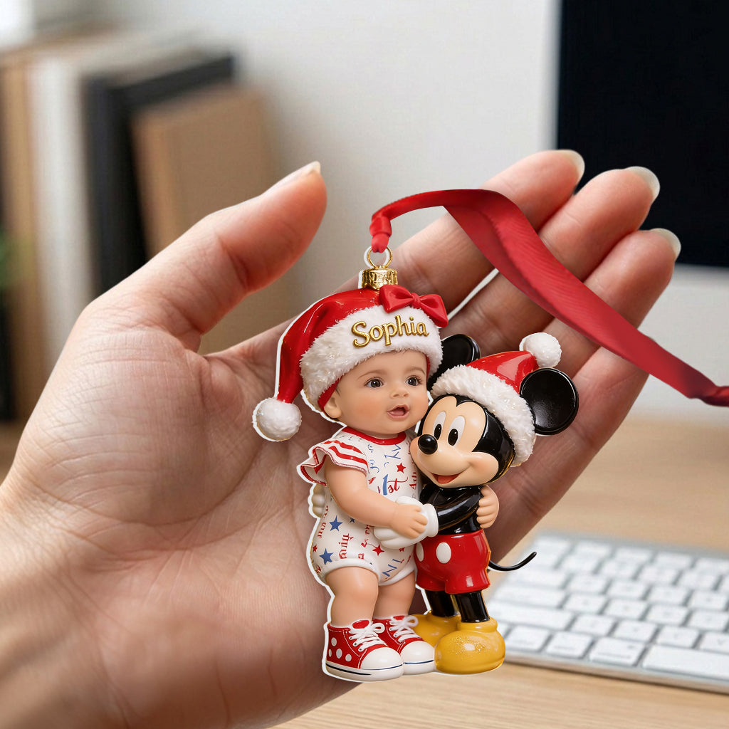 Merry Christmas - Personalized Mouse Premium 3D Ornament