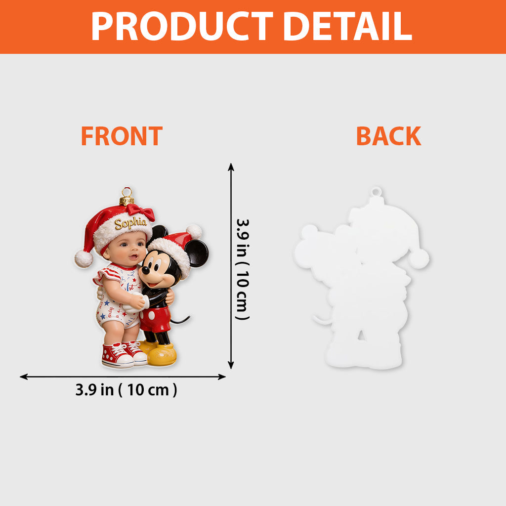 Merry Christmas - Personalized Mouse Premium 3D Ornament