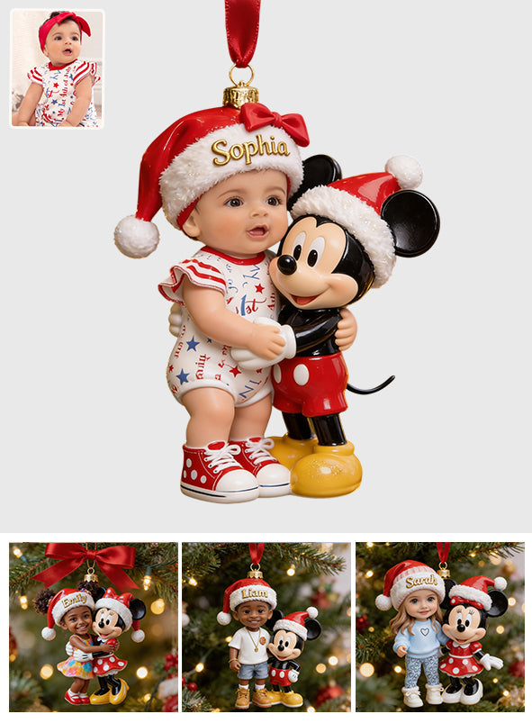 Merry Christmas - Personalized Mouse Premium 3D Ornament