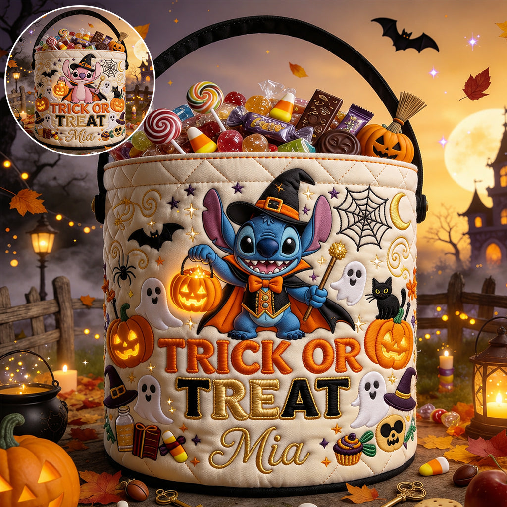 Trick Or Treat - Personalized Ohana Canvas Bucket Bag