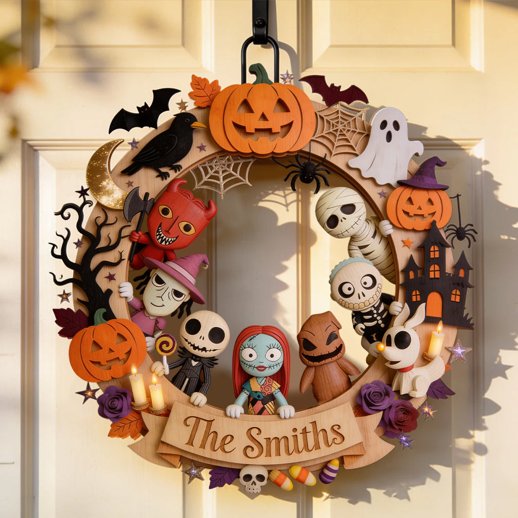 Happy Halloween - Personalized Nightmare Custom Shaped Wood Sign