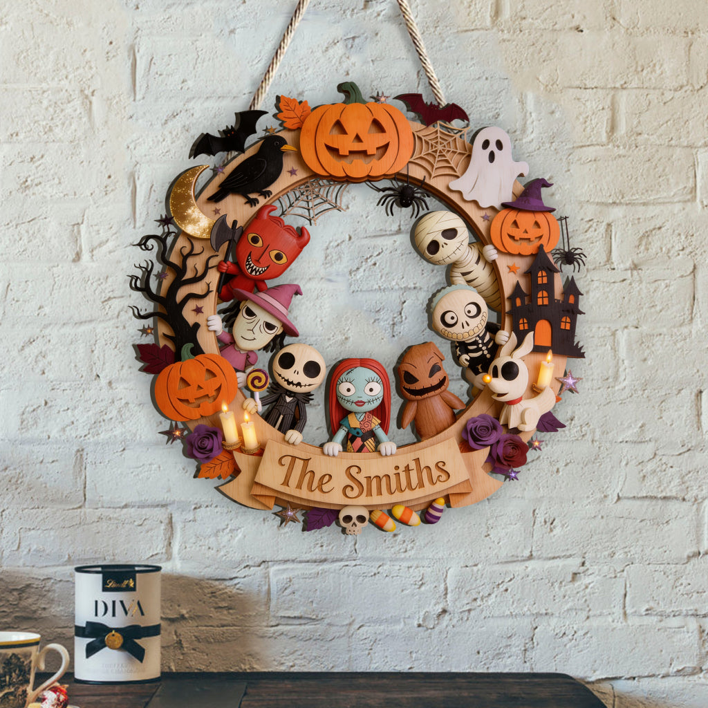 Happy Halloween - Personalized Nightmare Custom Shaped Wood Sign