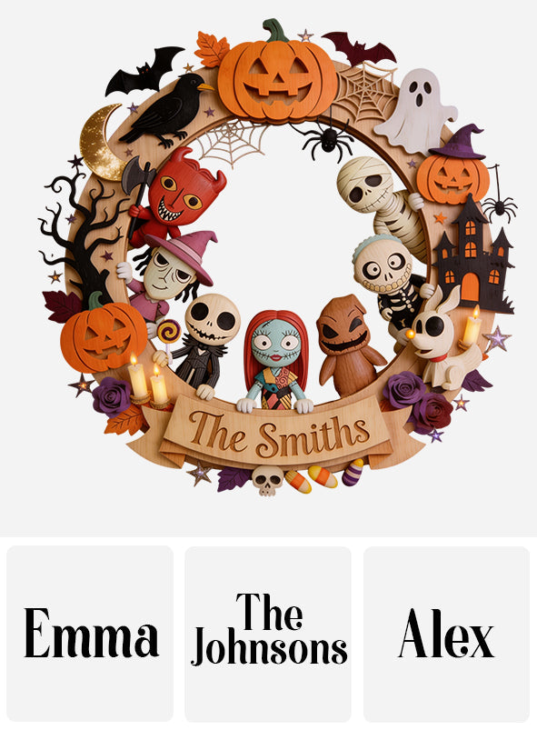 Happy Halloween - Personalized Nightmare Custom Shaped Wood Sign