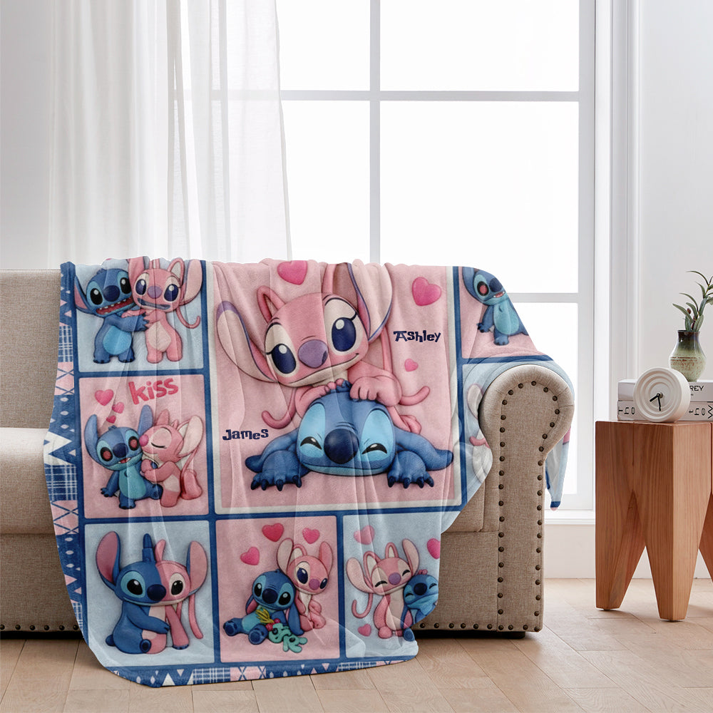 Cartoon Couple - Personalized Ohana Blanket