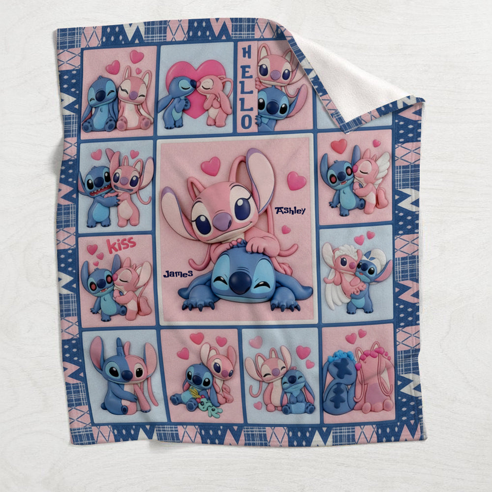 Cartoon Couple - Personalized Ohana Blanket