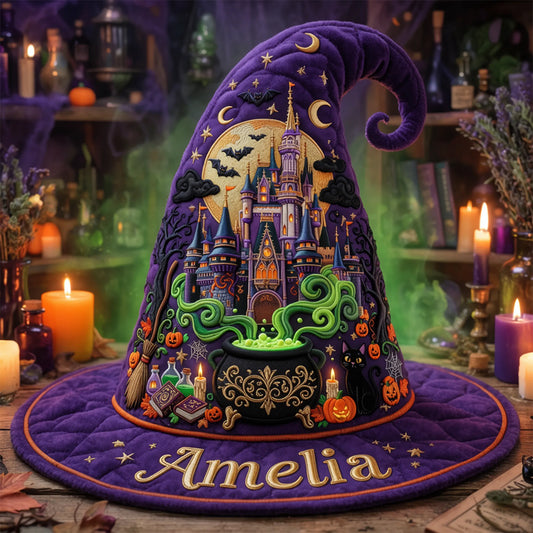 Halloween Castle - Personalized Dream Trip Quilt Witch Hat