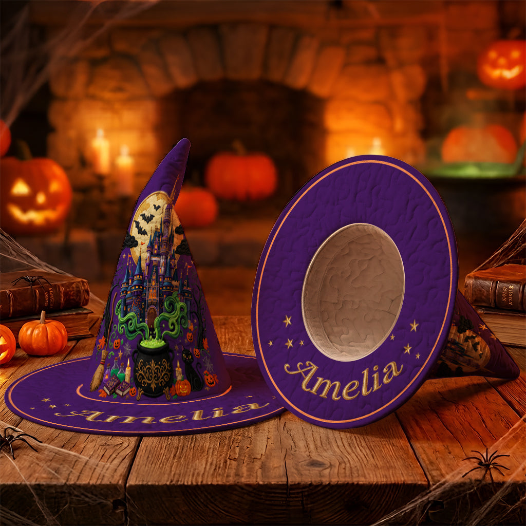 Halloween Castle - Personalized Dream Trip Quilt Witch Hat