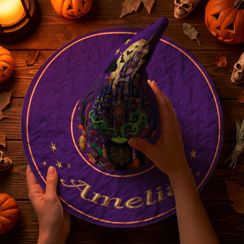 Halloween Castle - Personalized Dream Trip Quilt Witch Hat