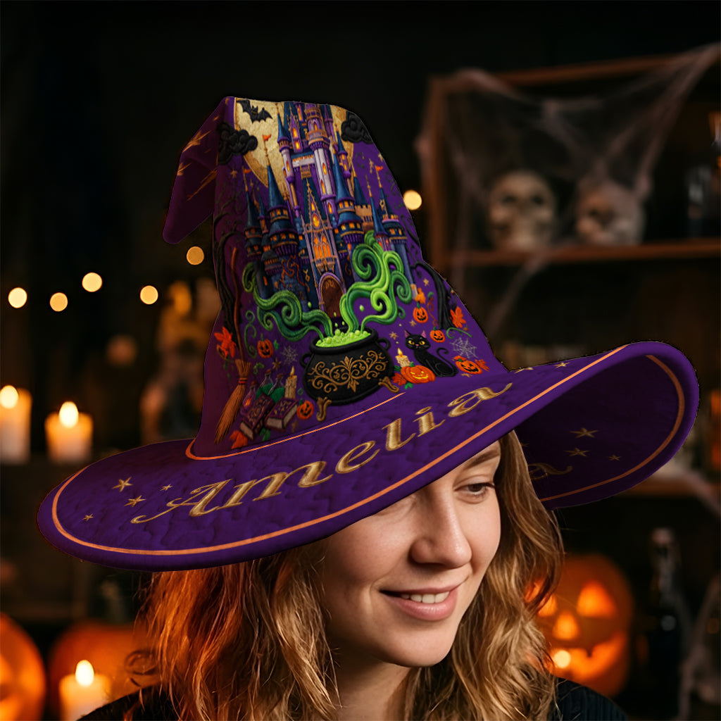 Halloween Castle - Personalized Dream Trip Quilt Witch Hat