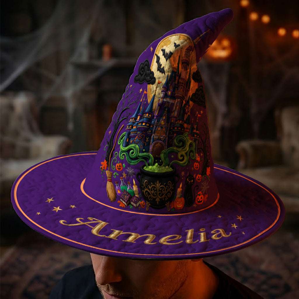 Halloween Castle - Personalized Dream Trip Quilt Witch Hat