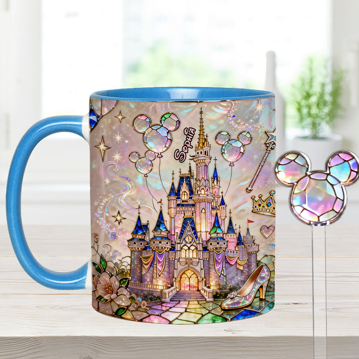 The Magical Castle - Personalized Mouse Set Accent Mug with Acrylic Stirrers
