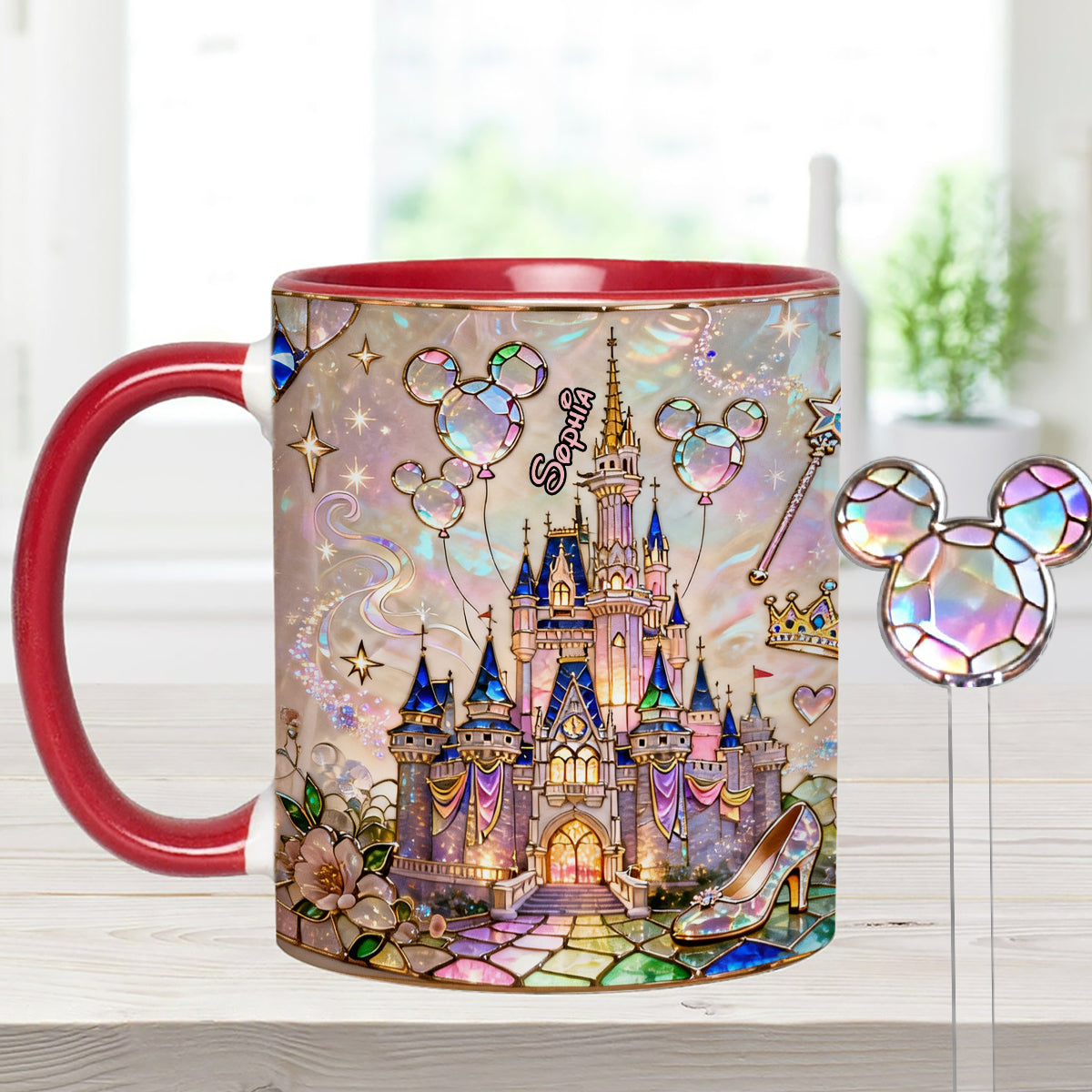 The Magical Castle - Personalized Mouse Set Accent Mug with Acrylic Stirrers