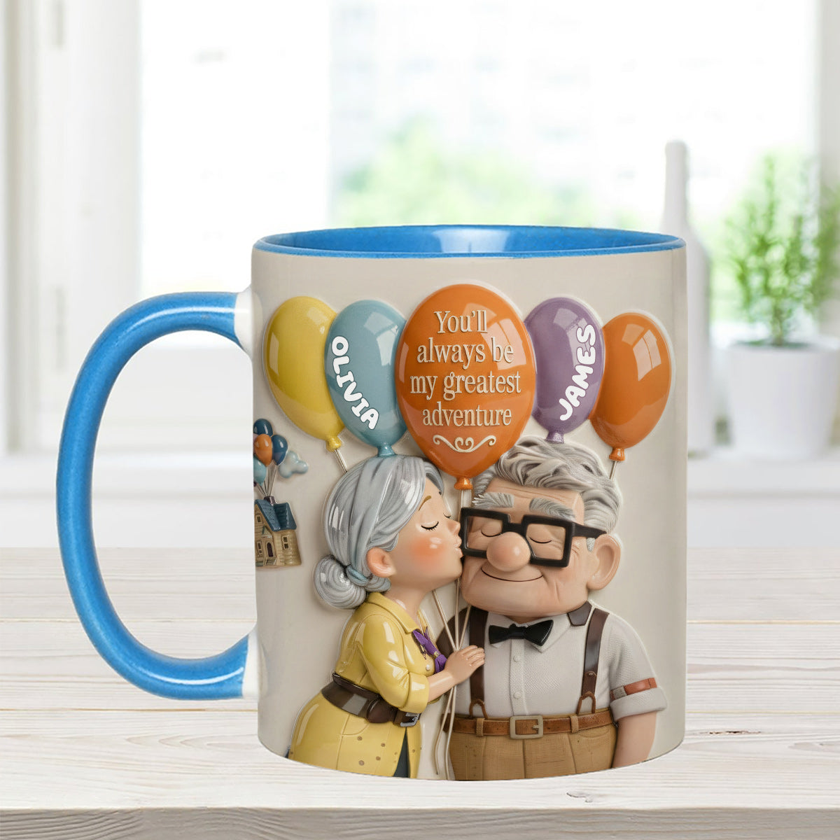 You'll Always Be My Greatest Adventure - Personalized Couple Up Set Accent Mug with Acrylic Stirrers