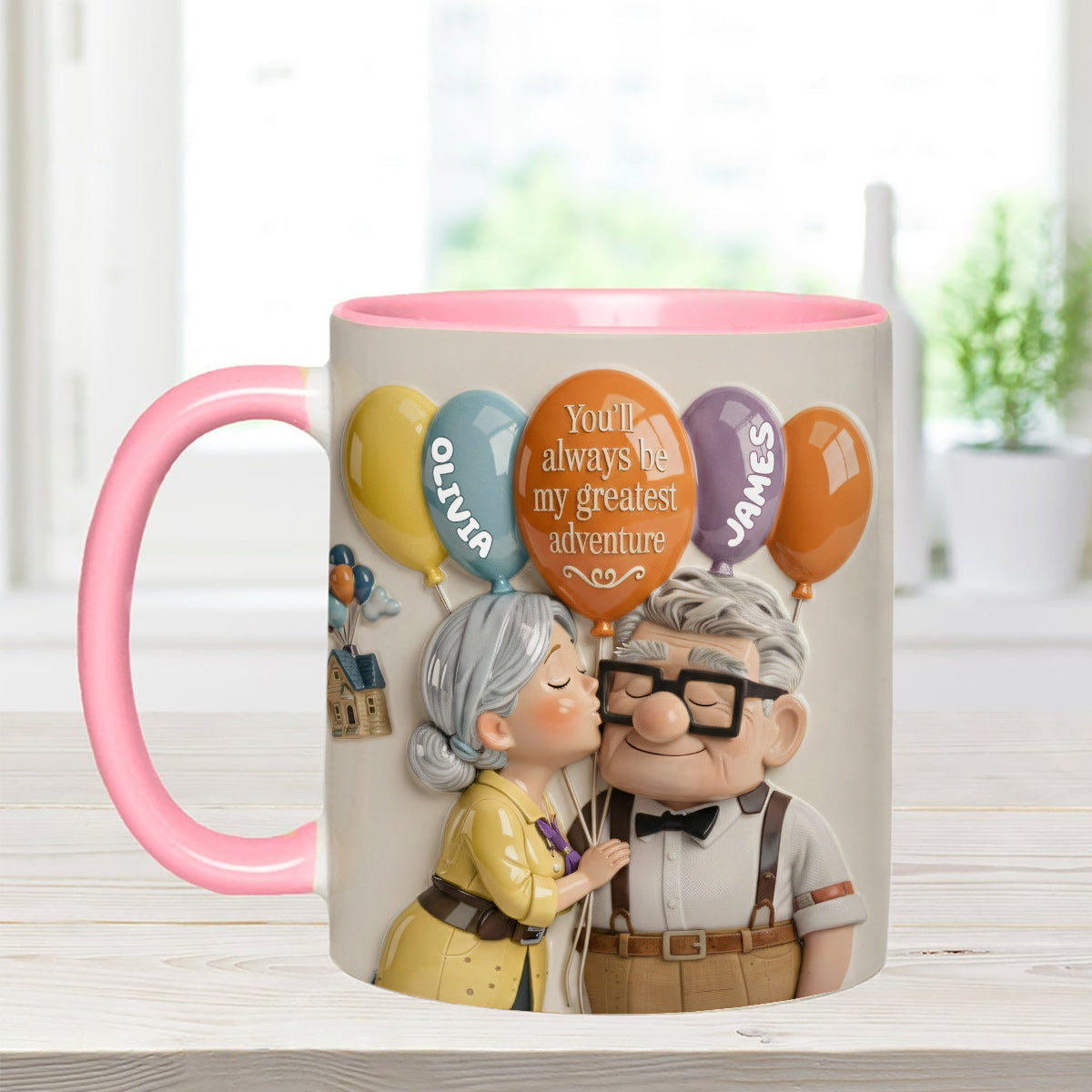 You'll Always Be My Greatest Adventure - Personalized Couple Up Set Accent Mug with Acrylic Stirrers