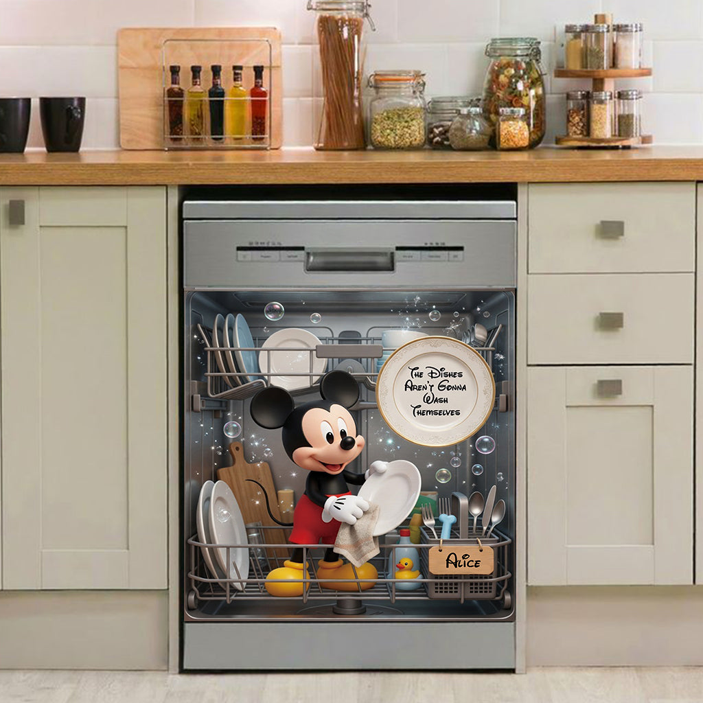 Funny Mouse Wash Dishes - Personalized Mouse Dishwasher Cover