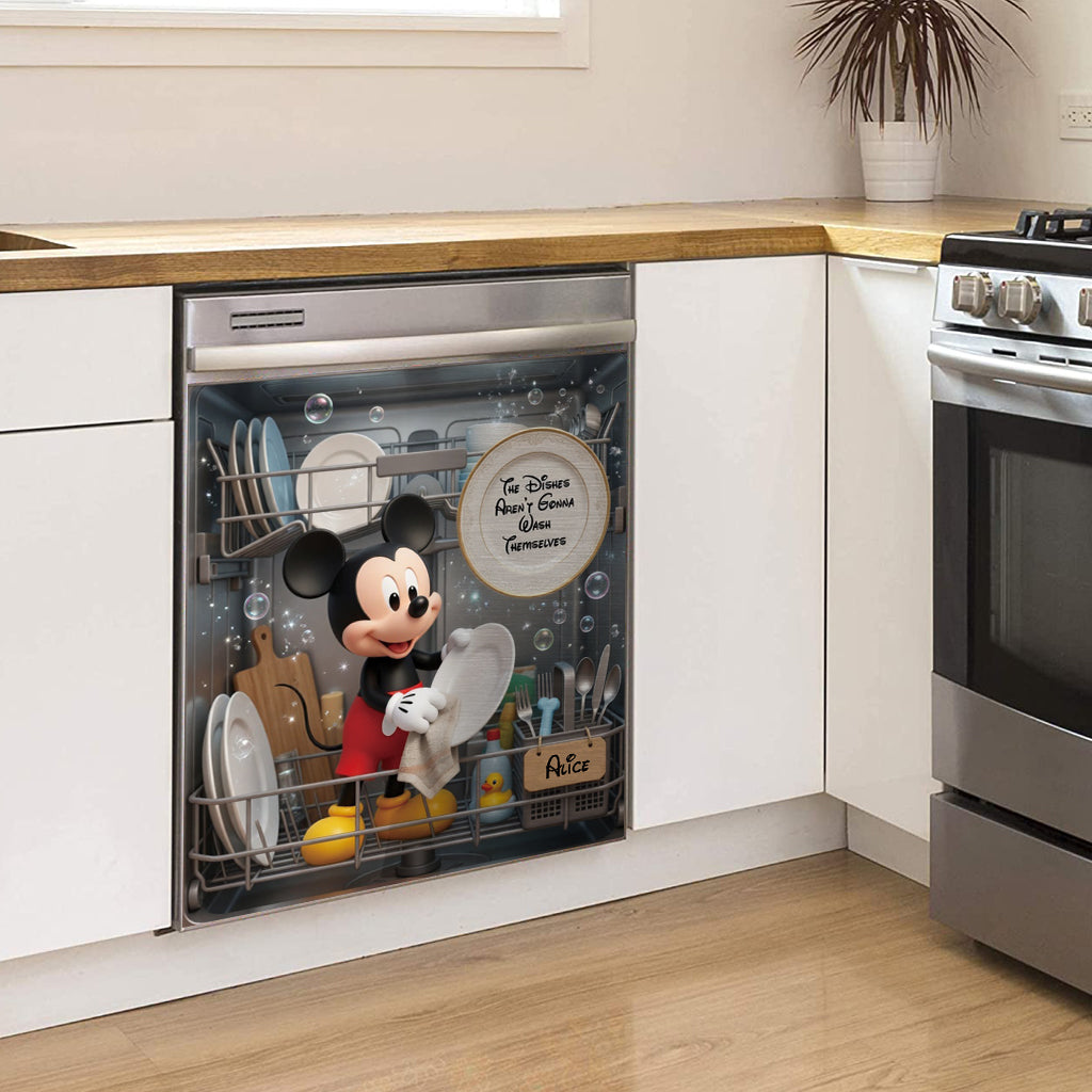 Funny Mouse Wash Dishes - Personalized Mouse Dishwasher Cover