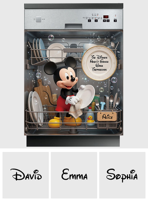 Funny Mouse Wash Dishes - Personalized Mouse Dishwasher Cover