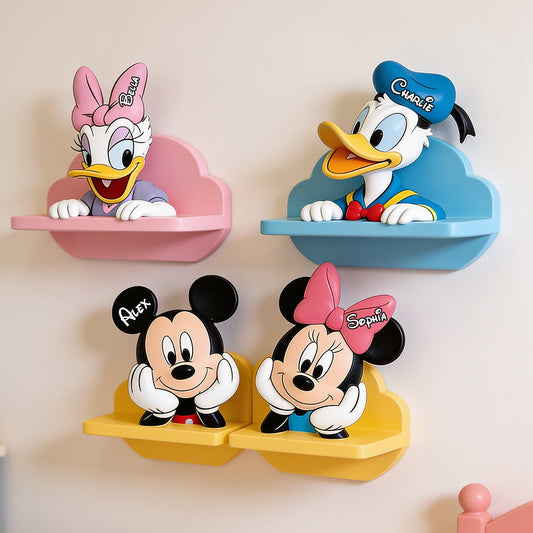 Cute Friends - Personalized Mouse Wooden Floating Shelf