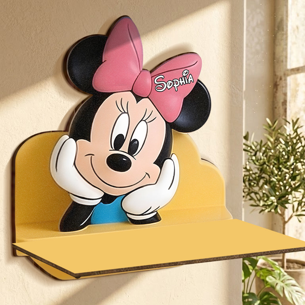 Cute Friends - Personalized Mouse Wooden Floating Shelf