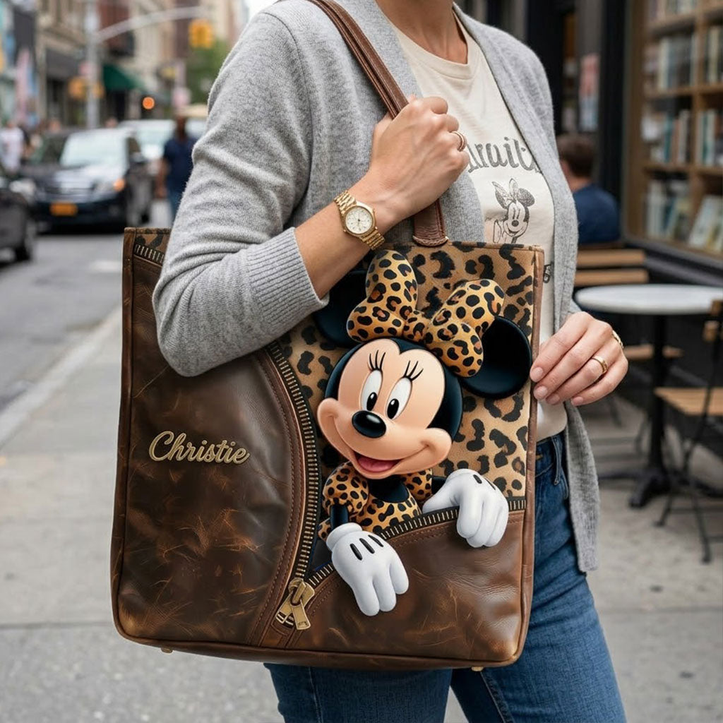 Peeking Friend - Personalized Mouse Tote Bag