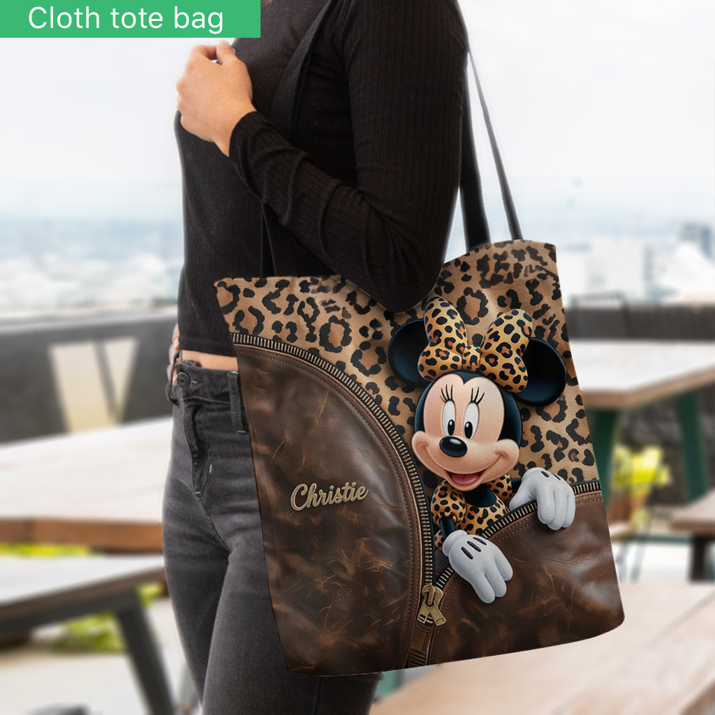 Peeking Friend - Personalized Mouse Tote Bag