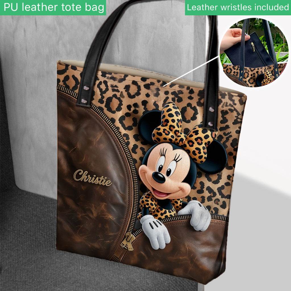 Peeking Friend - Personalized Mouse Tote Bag