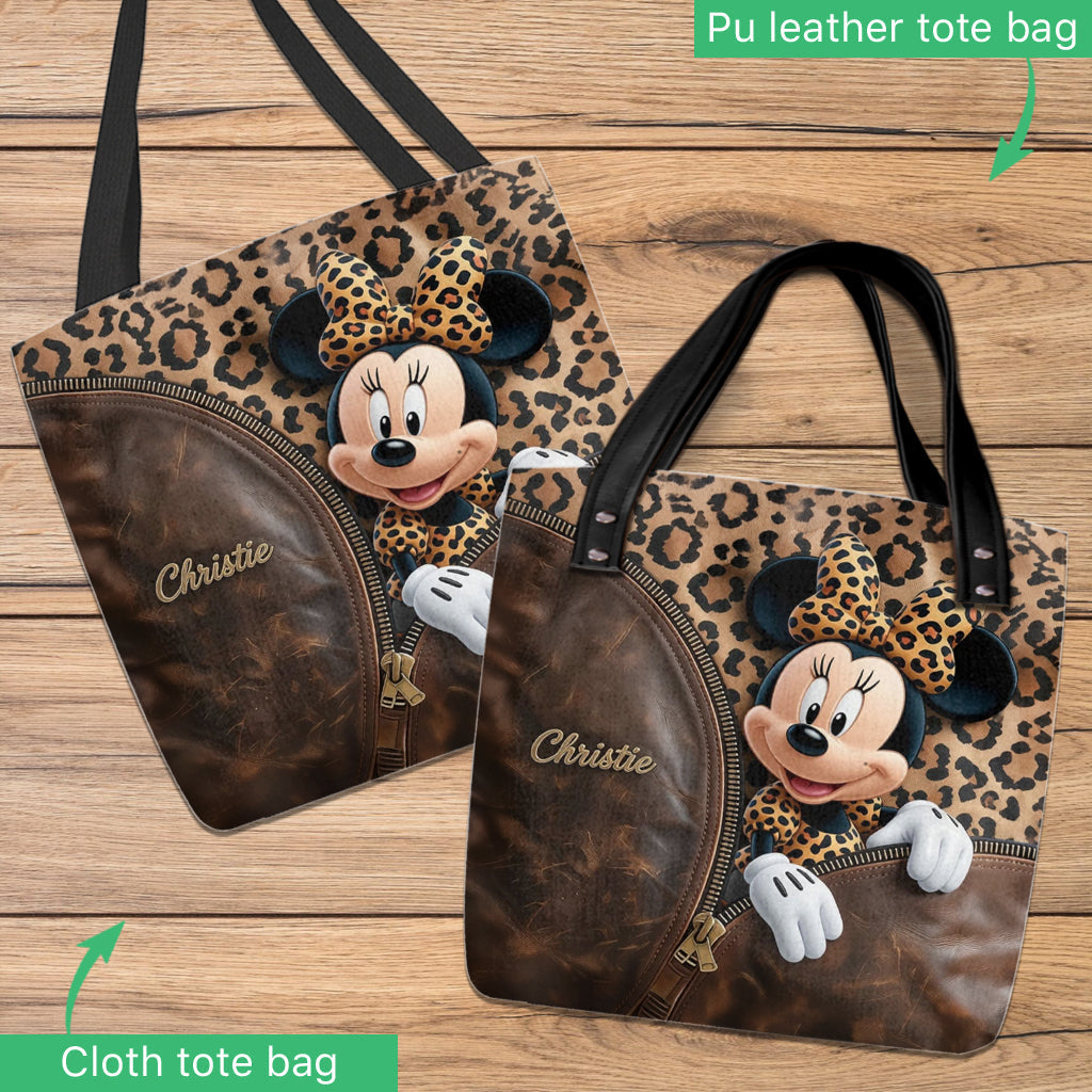 Peeking Friend - Personalized Mouse Tote Bag
